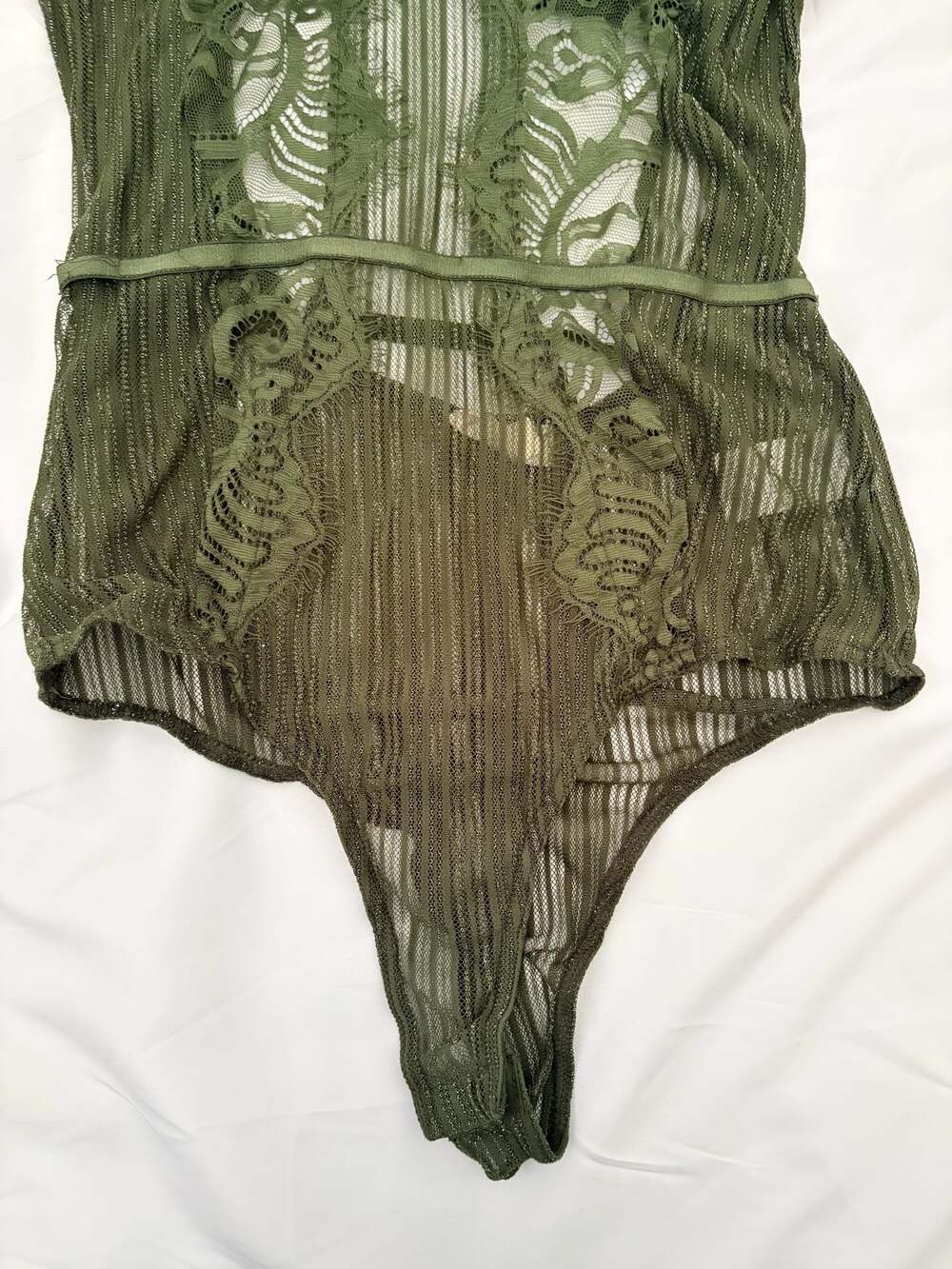 Chocolate USA Green Lace Underwire Bustier Bodysuit Size S - Picture 4 of 8